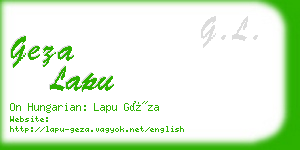 geza lapu business card